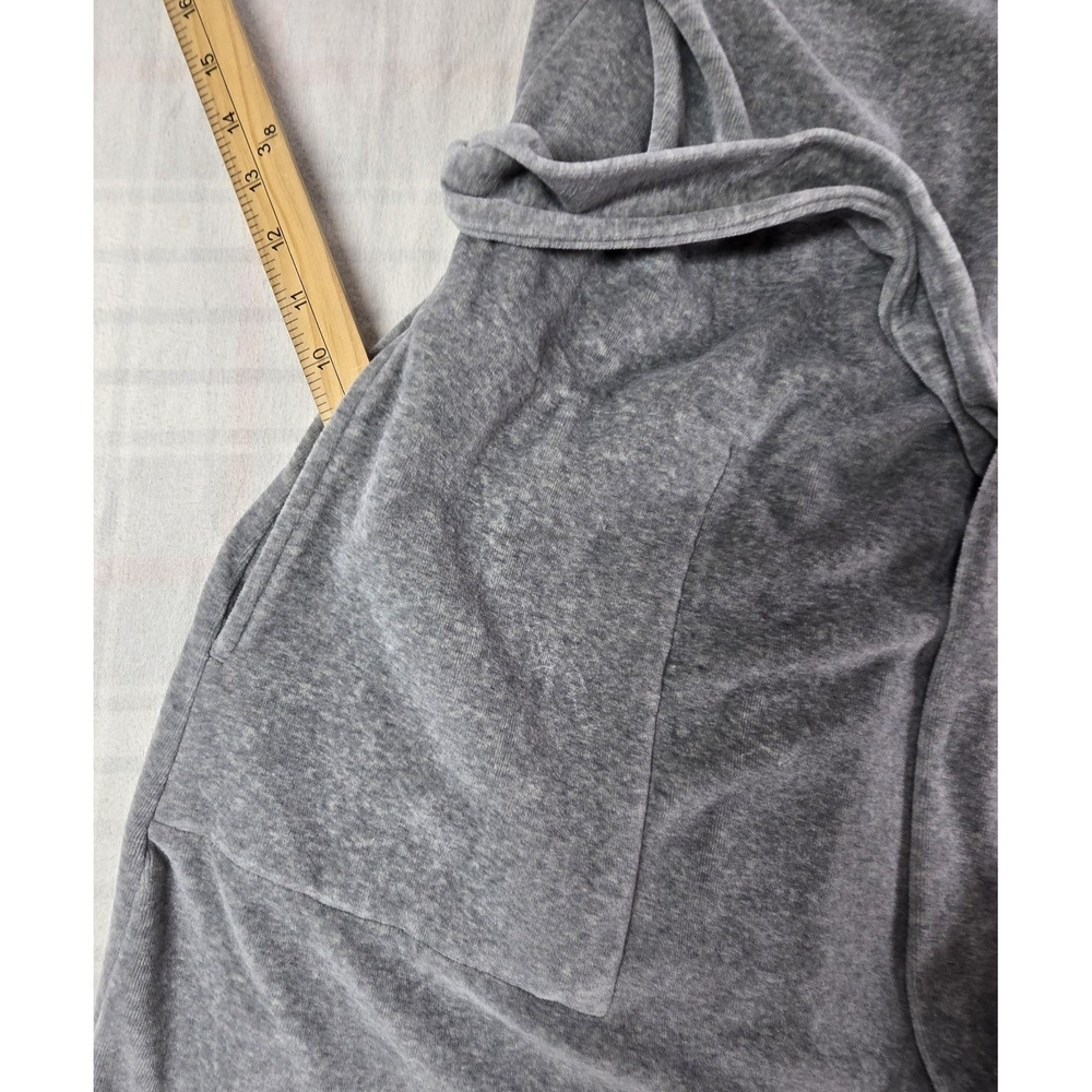 J Jill Sleep Shawl Collar Velour Tie-Waist Robe Pockets Gray XL - Picture 7 of 14